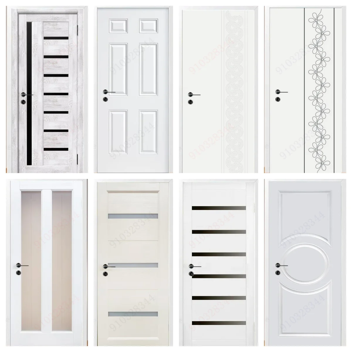 Adesivos de porta com padrão branco, autoadesivo, cartaz de renovação, papel de parede, pvc, à prova d'água, mural personalizável, decoração de casa