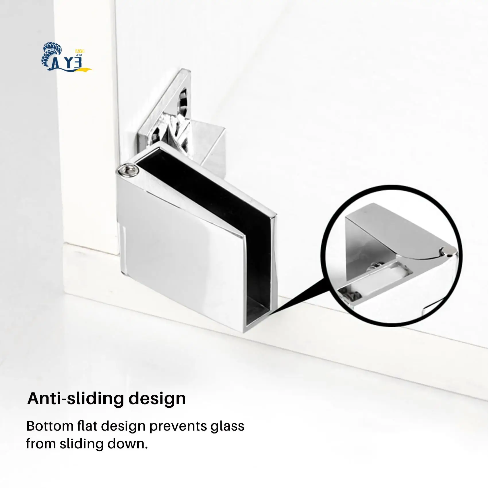 AY03-4 Pack บานพับประตูกระจก บานพับประตูตู้กระจก บานพับตู้ไวน์แก้ว บานพับจอแสดงผลกระจก