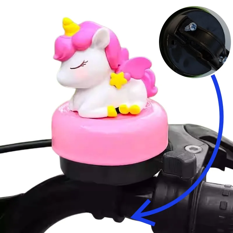 Cute Cartoon Unicorn Bicycle Bell Universal Loud Clear Horn for Kids Balance Bike Bicycle Skateboard Scooter Accessories Gift - view 6