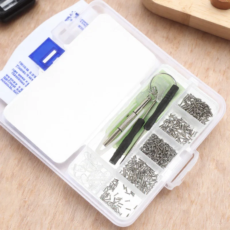 

1 Set Eyeglass Repair Kit With Premium Screwdriver Tools Assorted Glasses Screws Stainless Steel Silicone Durable Portable For