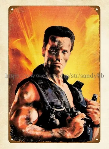 Arnold Schwarzenegger in Commando 1985 movie poster metal tin sign wall cart