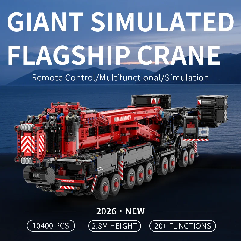 

2026 10400PCS Liebherr LTM 11200 Crane Model RC UB001 Engineering Building Blocks Bricks Kits Toys Adult Christmas Gifts