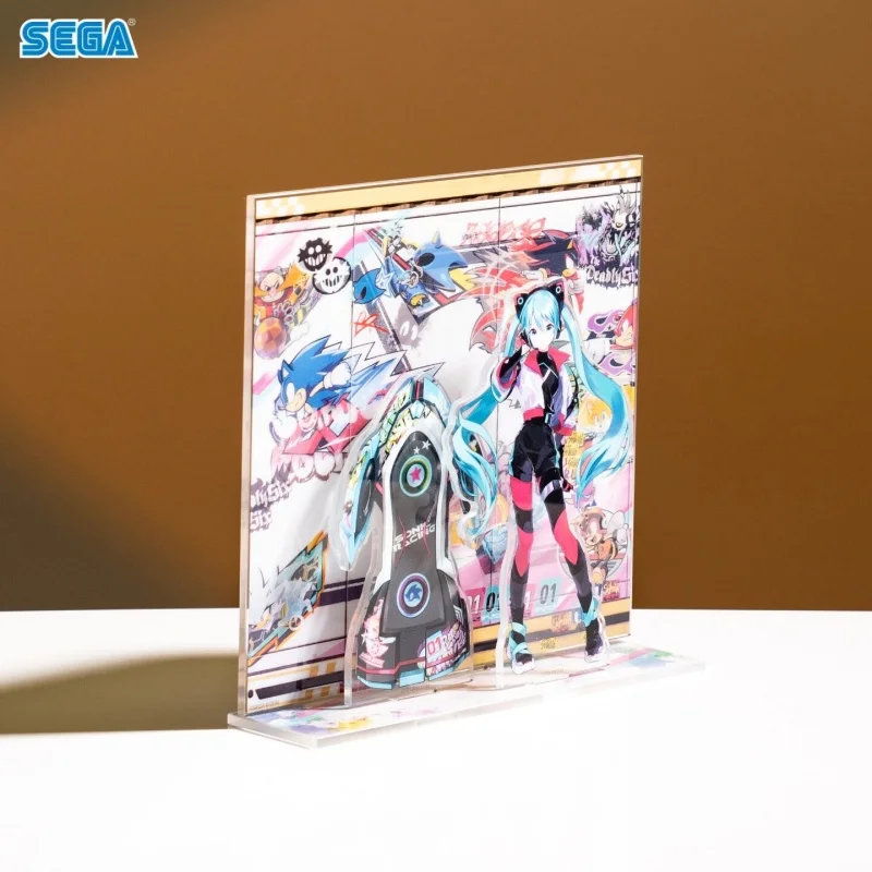 セガアクリルディスプレイスタンド初音ミクソニックレーシングクロスワールドコラボレーションデスク装飾グッズアニメゲームファン向け