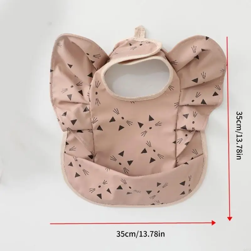 مريلة أطفال بتصميم جناح ملاك مقاومة للماء، مريلة للطعام، تغطية لالتقاط الطعام
