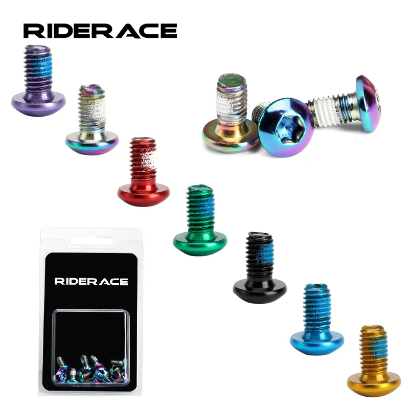 12Pcs Bicycle Disc Brake Screw M5X10mm T25 Plating Titanium Colorful MTB Bike Color Non-slip Disc Screw Cycling Accessories