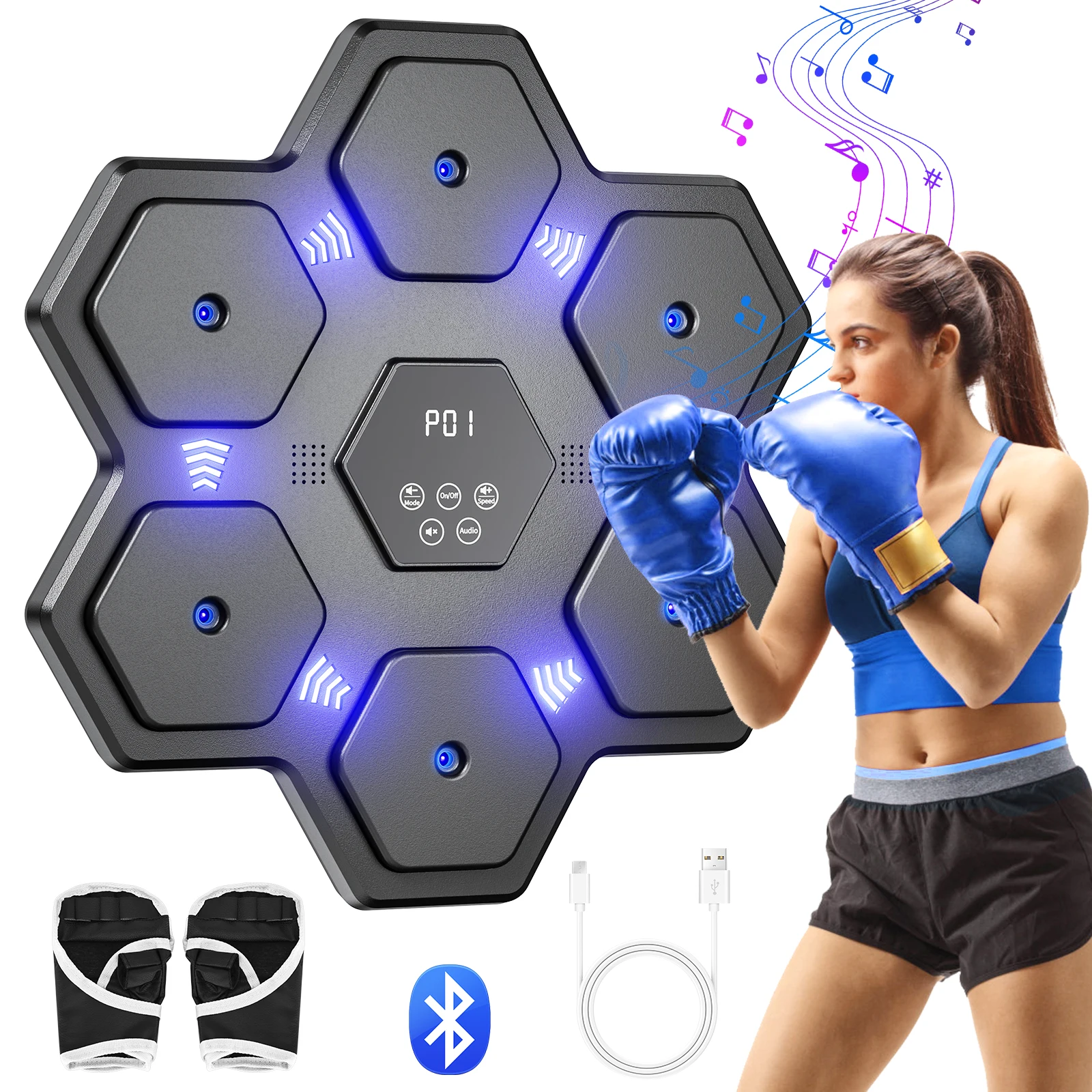 New Bluetooth Music Boxing Training Machine Electronic Punching Pads Wall Hanging Smart Music Boxing Sandbag For Kids Adults