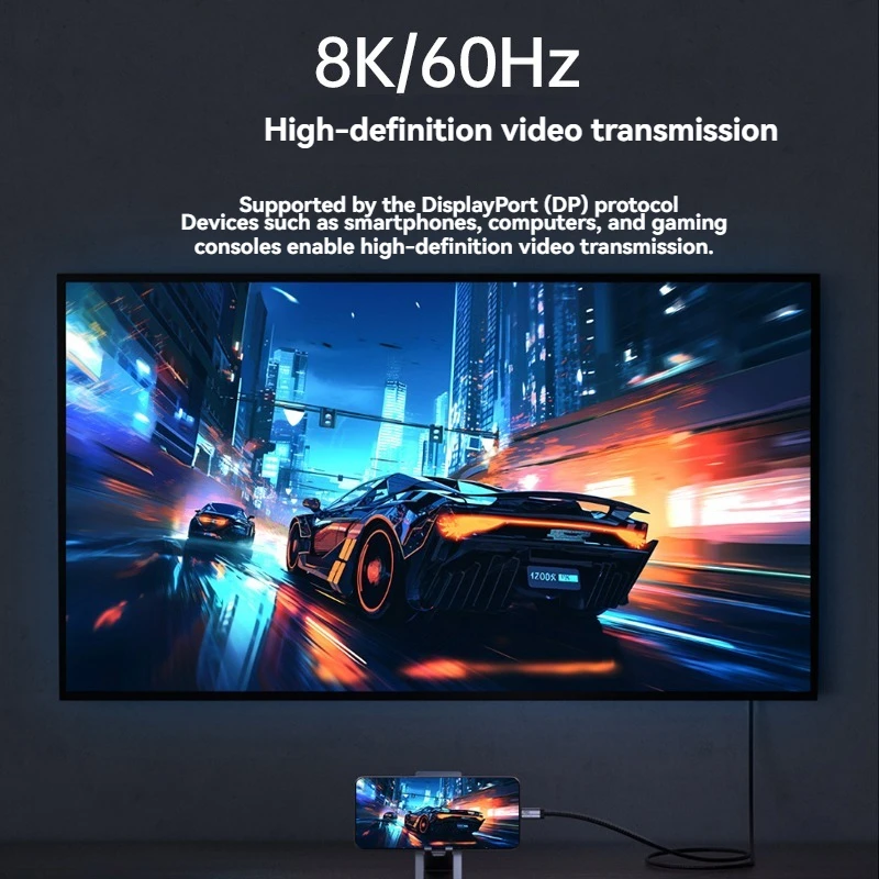 Silikonowy kabel USB4 typu C z pełną funkcjonalnością, kabel danych Thunderbolt 4, ultracienki, miękki kabel ładujący, dwustronny kabel C-to-C do szybkiego ładowania 40 Gbps — zdjęcie produktu 4