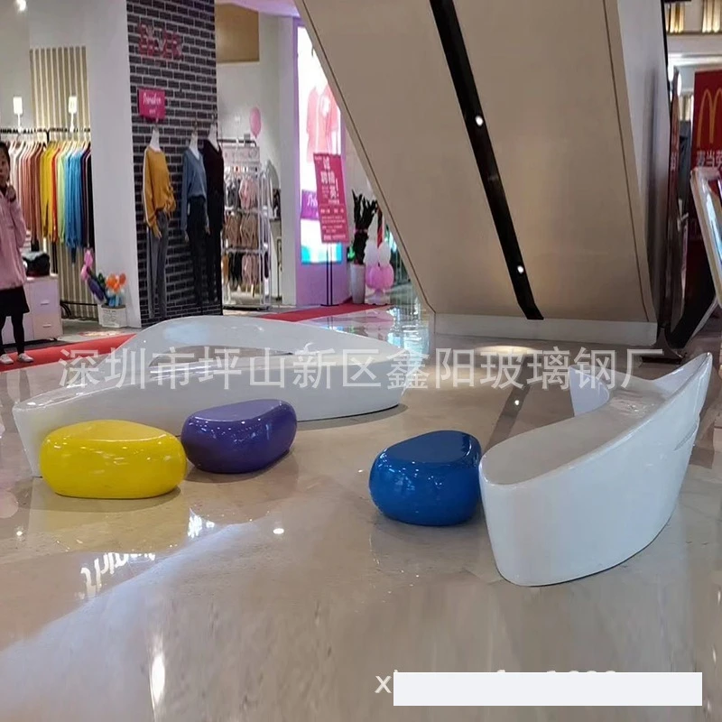 FRP leisure seat shopping mall Meichen back chair FRP creative dolphin special-shaped outdoor rest chair