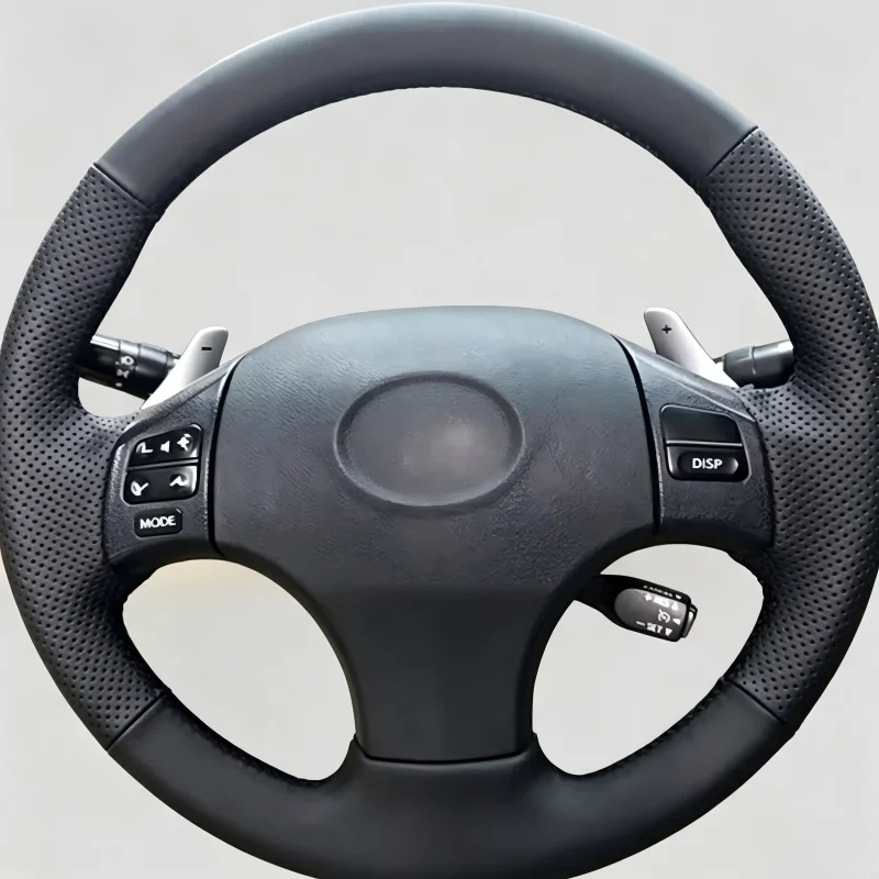 For Hand-stitched car steering wheel cover, thin and breathable full wrap cover for Lexus IS250, IS300, and ES50 models