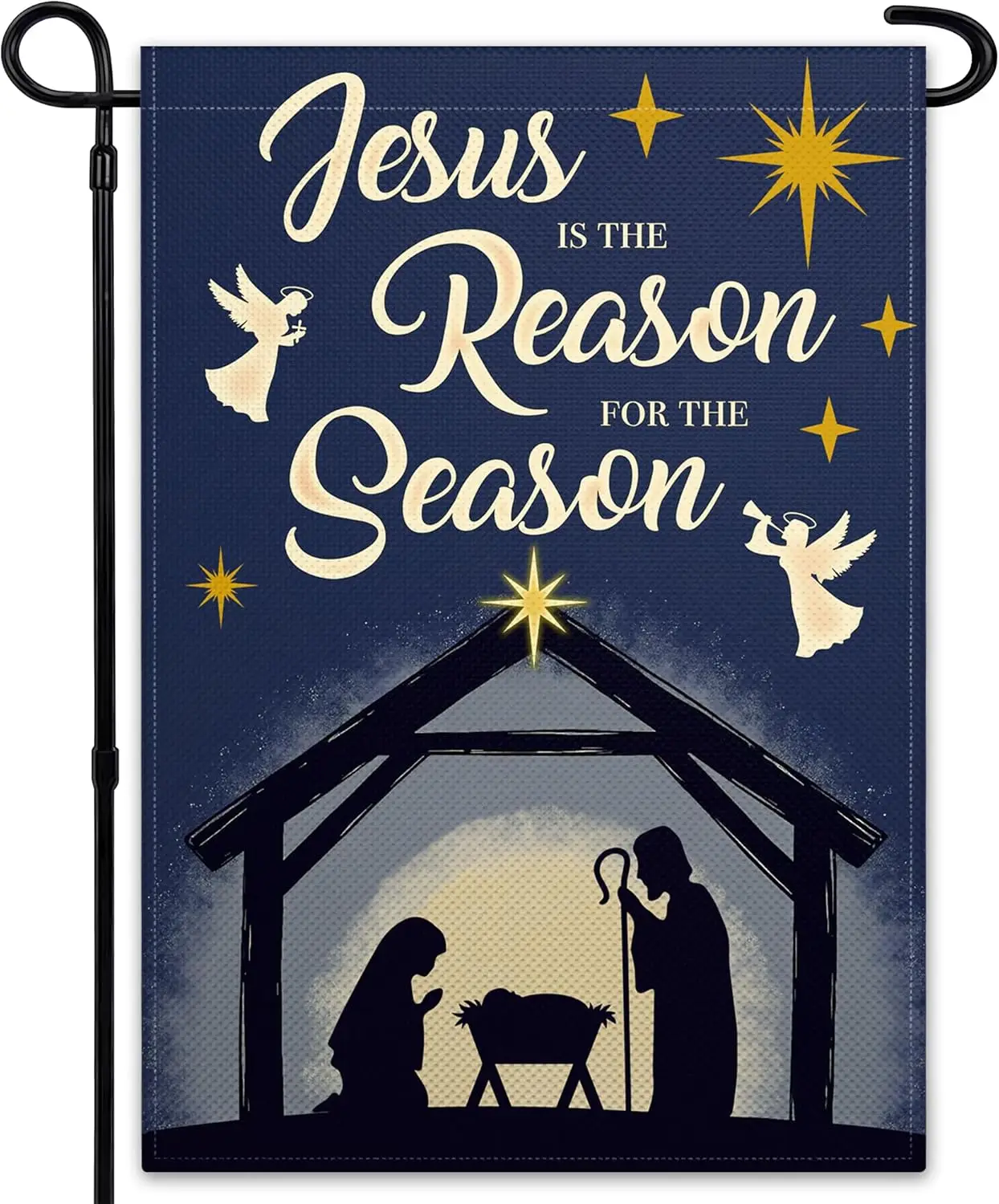 Jesus Is The Reason for The Season Garden Flag 3 Ply Double Sided Christian Nativity Scene Flag 12x18 Christmas Nativity Gar jjp