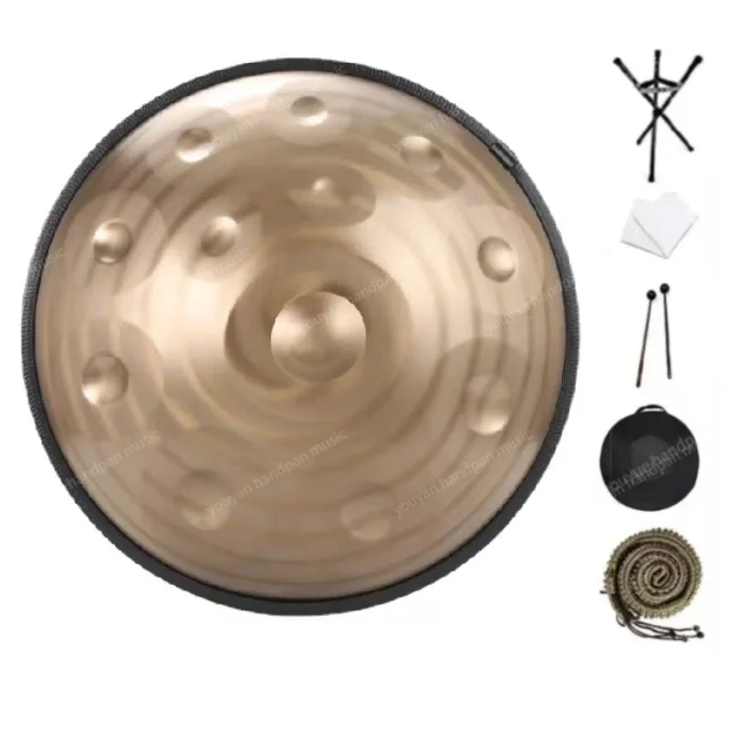 

Steel Tongue Drum with D Major Handpan, Music Drum, Tambor, Beginner, Meditation Instrument, 9, 10, 12 Note, 22Inch, 440 HZ, 432