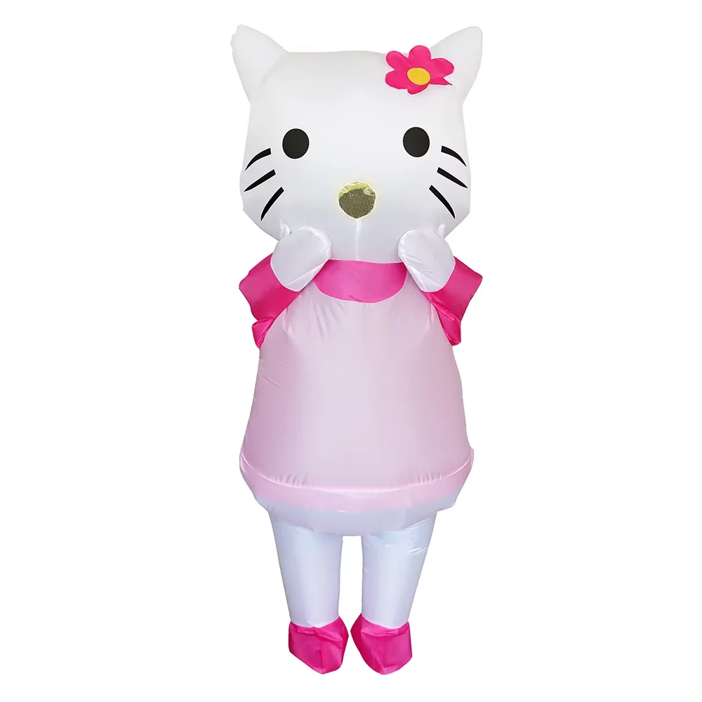 Süßes aufblasbares Hello Kitty Cosplay-Kostüm für Erwachsene, Leistung, Halloween, Urlaub, Party, Cosplay, Katze, aufgeblasene Cosplay-Kostüme