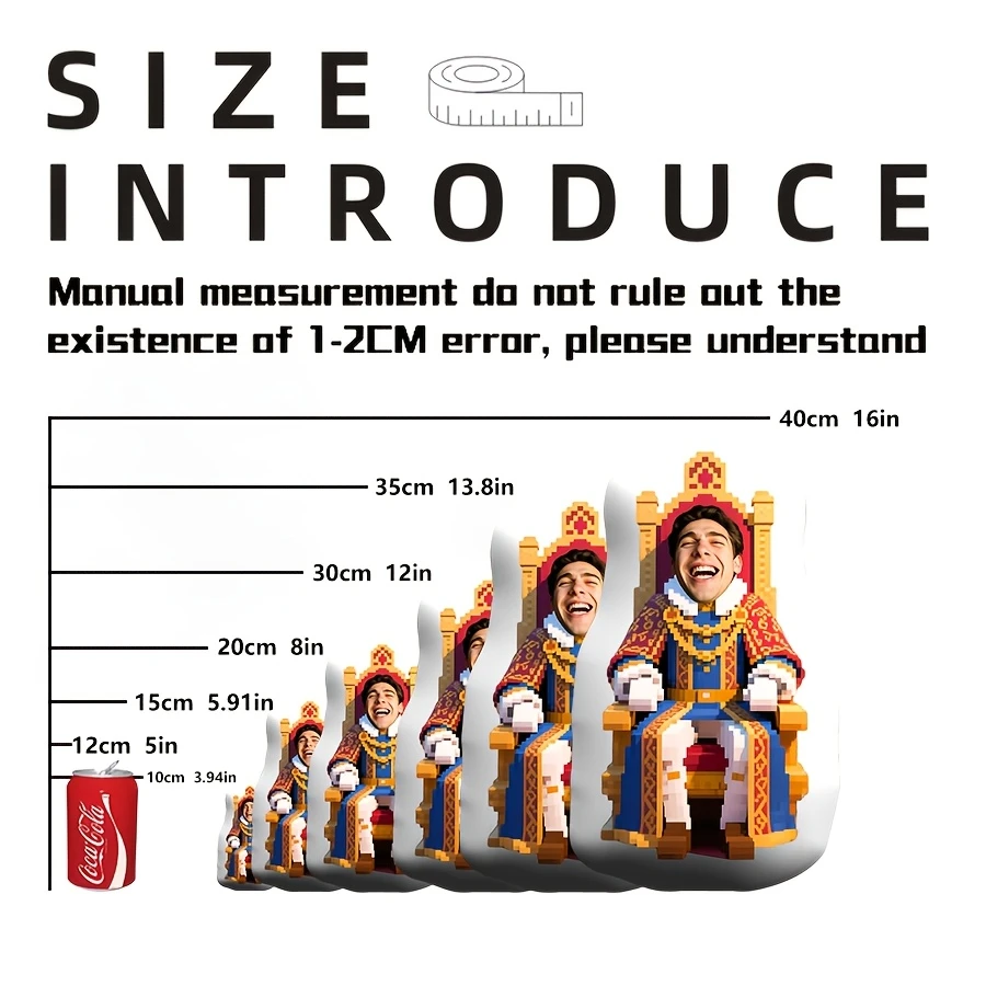 1pc DIY Creative Customizable Fun Alien World King Pillow, Customizable for Family and Friends, Suitable for Home Sofa Decoratio