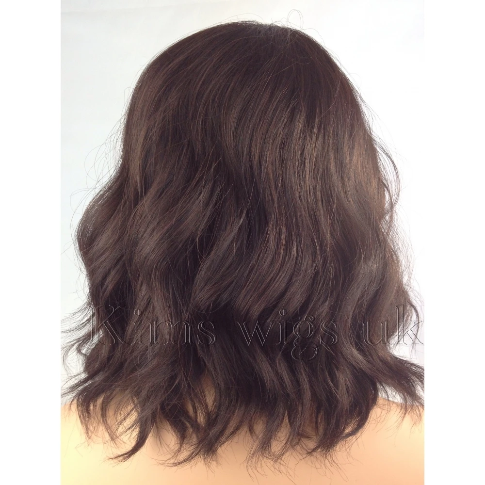 شعر مستعار بني داكن/بني للسيدات، كتف مموج، طول بوب ستايل، بائع المملكة المتحدة