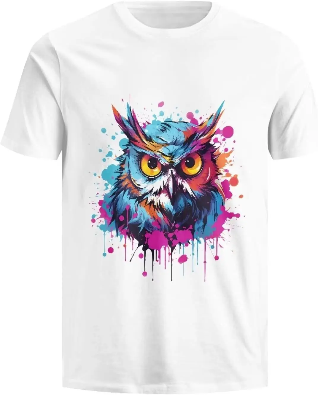 T Shirt Printer Machine Washable,Doodle Owl Animal Print Cotton T-Shirts Tees Cotton Luxury brand vintage oversized