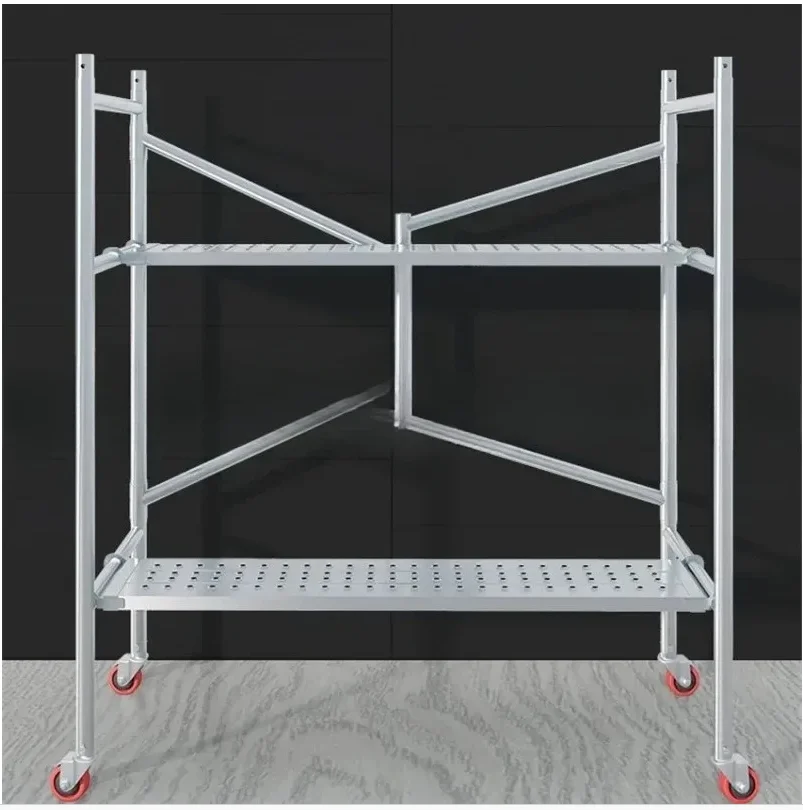 Small Movable Shelf Scraping Putty Stirrup Movable Folding Scaffold Aluminum Scaffolding Ladders Construction Engineering Ladder