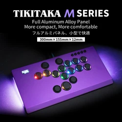 TIKITAKA M16 Series Luxury Nylon Button Laverless Controller 12mm Super Thin SF6 Street Fighter Game Controller Joystick Arcade Style PS4/PS3/PC/Switch