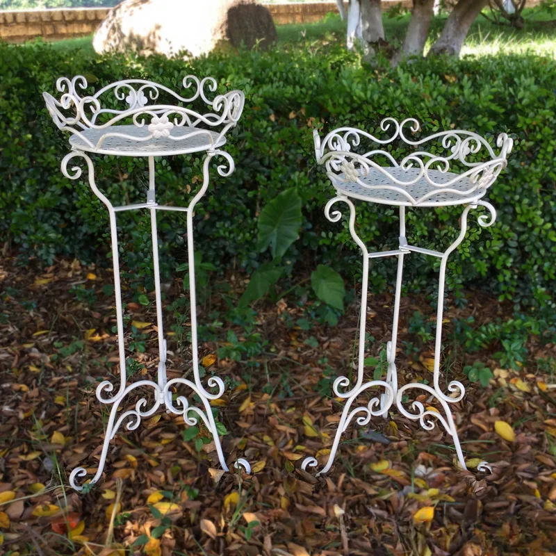 European-Style Retro Balcony Flower Stand Multi-Layer Wrought Iron Display Garden Indoor Outdoor Jardiniere Floor-Standing