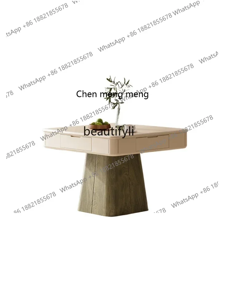 

X Cream wind solid mahjong machine dining table dual-purpose household automatic mahjong table