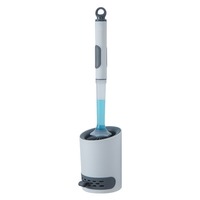 Silicone Toilet Brush with Liquid Dispenser, Wall-Mounted & Floor-Standing, Soft Bristles, Bathroom Cleaning Tool