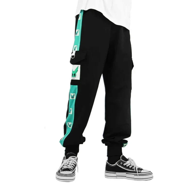 Cos baukatsuki cosplay pants midoriya izku 3D print pocket cargo casual loose trousers overalls