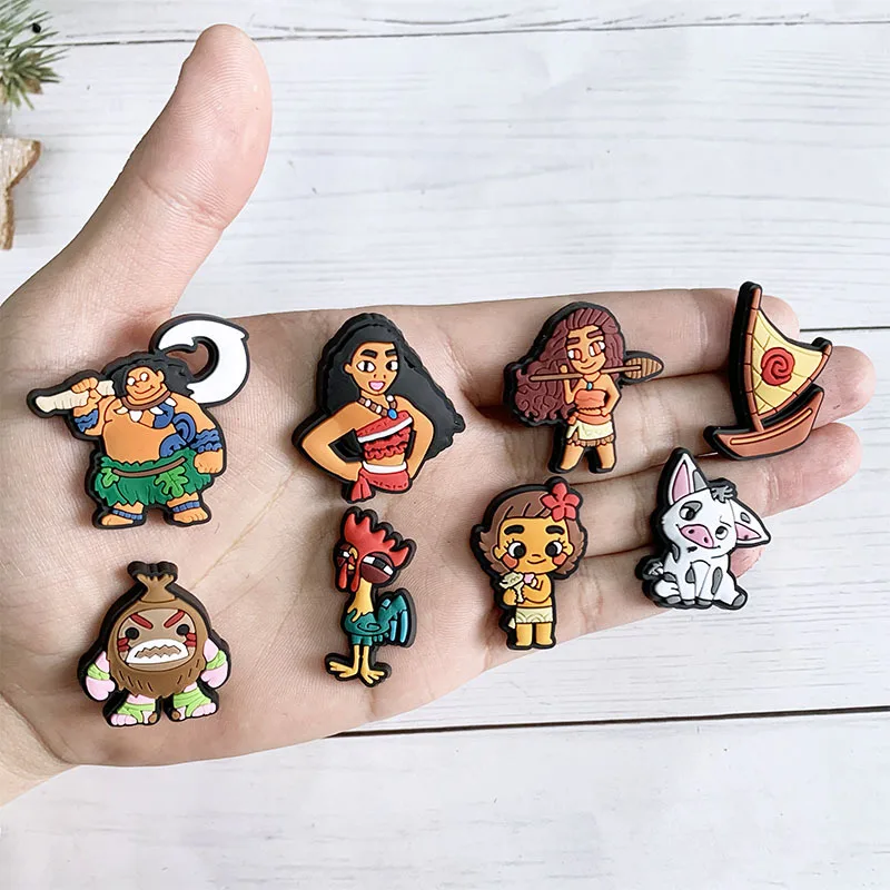 Disney Moana Brave Girl Shoe Charms 5-100PCS DIY Craft Accessories for Kids &Birthday Gifts & Xmas Favors"（High-Quality）