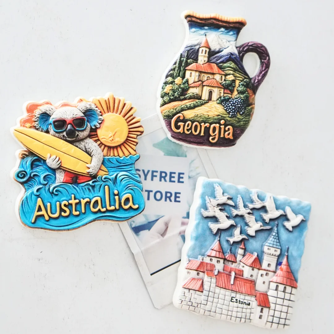 

Australian refrigerator magnet, Estonian refrigerator magnet, Georgian refrigerator magnet, blue refrigerator magnet, sky view r