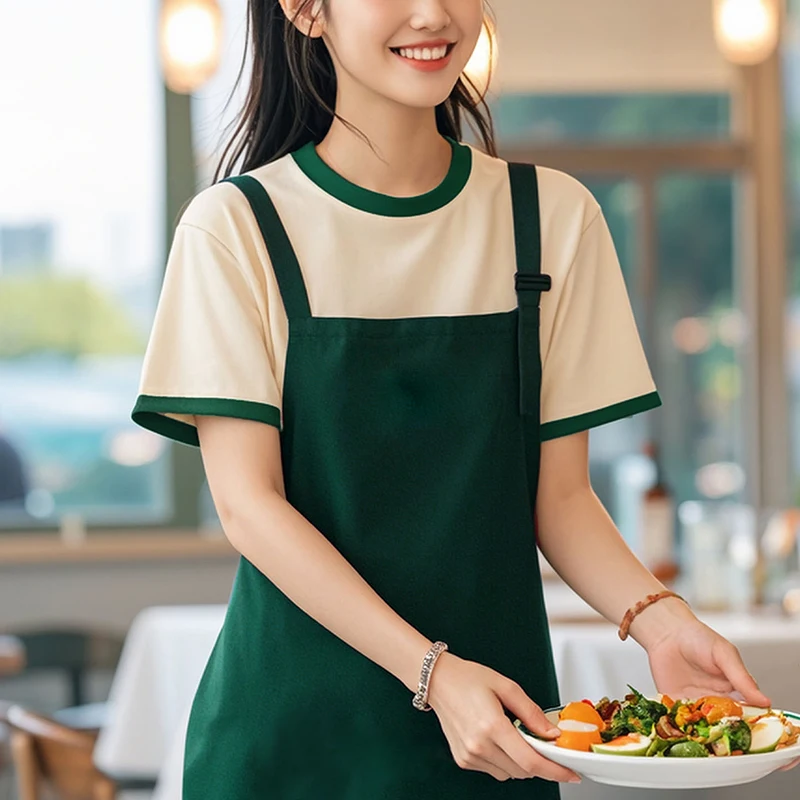 Waitstaff café hôtel uniforme à manches courtes T-Shirt été coton Service alimentaire Hot Pot Restaurant personnel restauration travail hauts