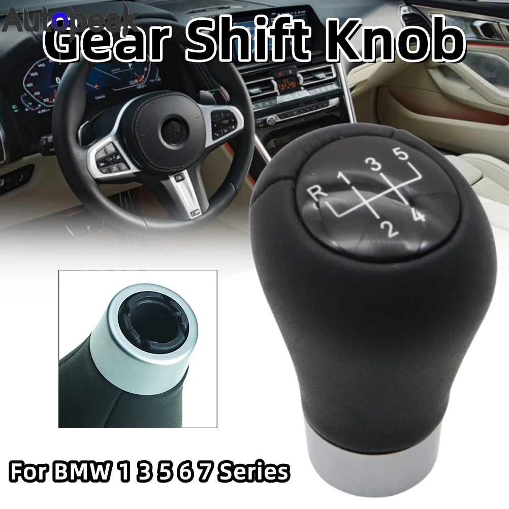 Shift Button Gear Stick Shift Knob Short Leather 5 Speed Gear Knob Lever For BMW E30 E32 E34 E36 E38 E39 E46 E53 E60 E83 E84