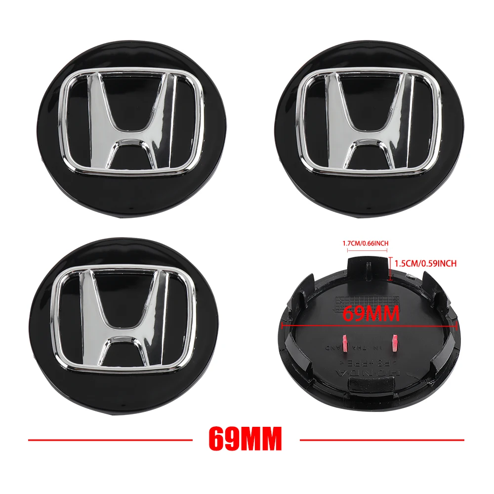 4pcs 58mm/69mm Auto Rad Mittel abdeckungen Naben kappen Ersatz Emblem für Honda City Civic Mugen Pilot Typ r Typ s Insight rr si