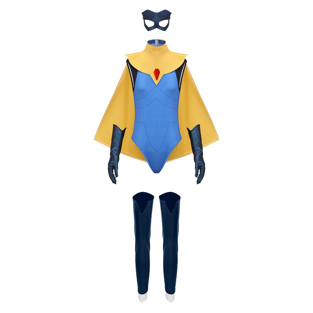 Blonde Blazer Cosplay Women Fantasy Costume Game Dispatched Cloak Jumpsuit Eyemask Gloves Set for Halloween Carnival Party Suit view 6