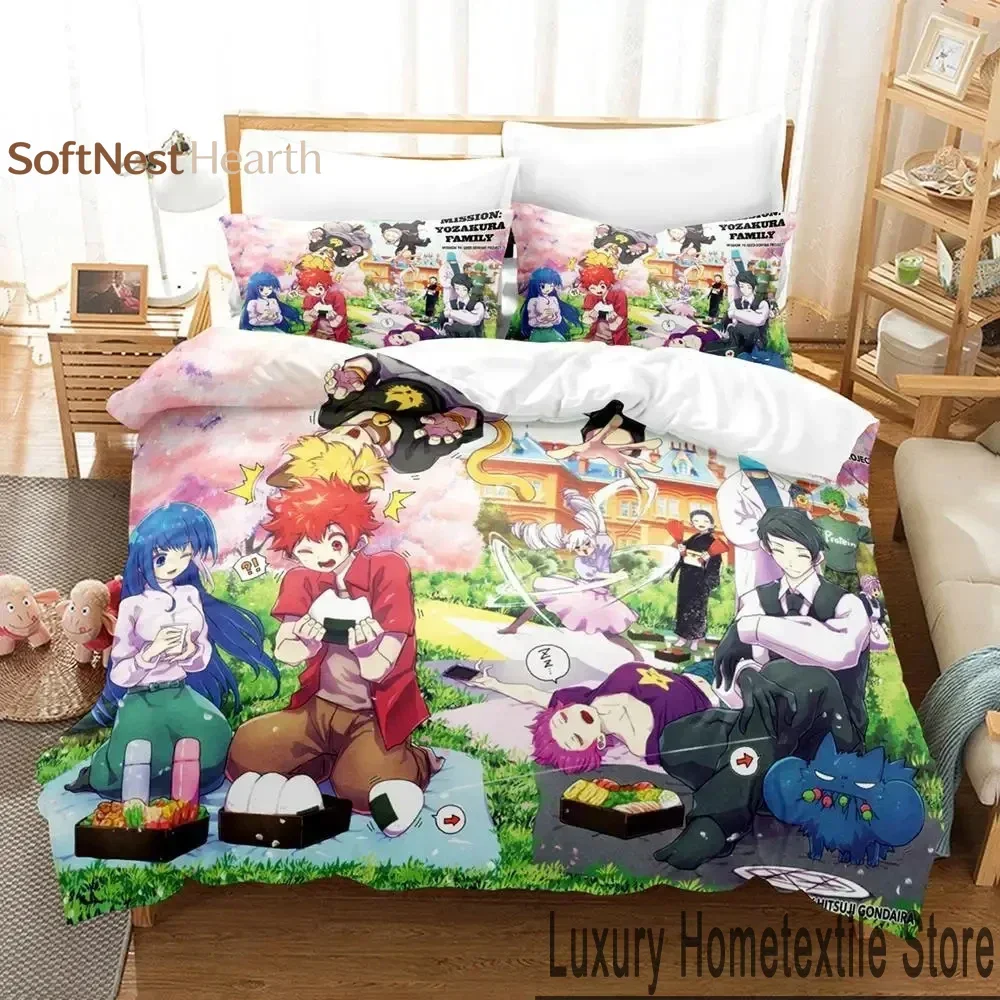 2026 3D Print Anime Mission Yozakura Family Bedding Set Boys Girls Twin Queen King Size Duvet Cover Pillowcase Bed Boys Adult