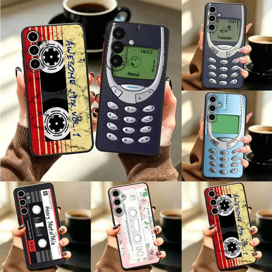Case for Samsung Galaxy A57 A16 A15 A72 A53 A17 A52 A35 A34 A36 A56 A54 A33 A37 A14 A23 Phone Cover Retro Cassette