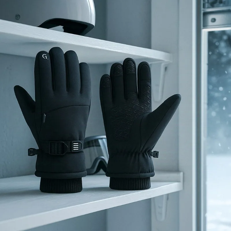 

Зимние перчатки премиум-класса на молнии для мужчин и женщин, высококачественные теплые ветрозащитные перчатки с плюшевой подкладкой, морозостойкие, спортивные лыжные перчатки на открытом воздухе