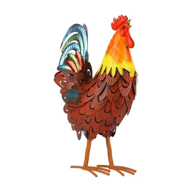 

R1WA Metal Rooster Decors Yard Chicken Decorations Outdoor Garden Statues Metal