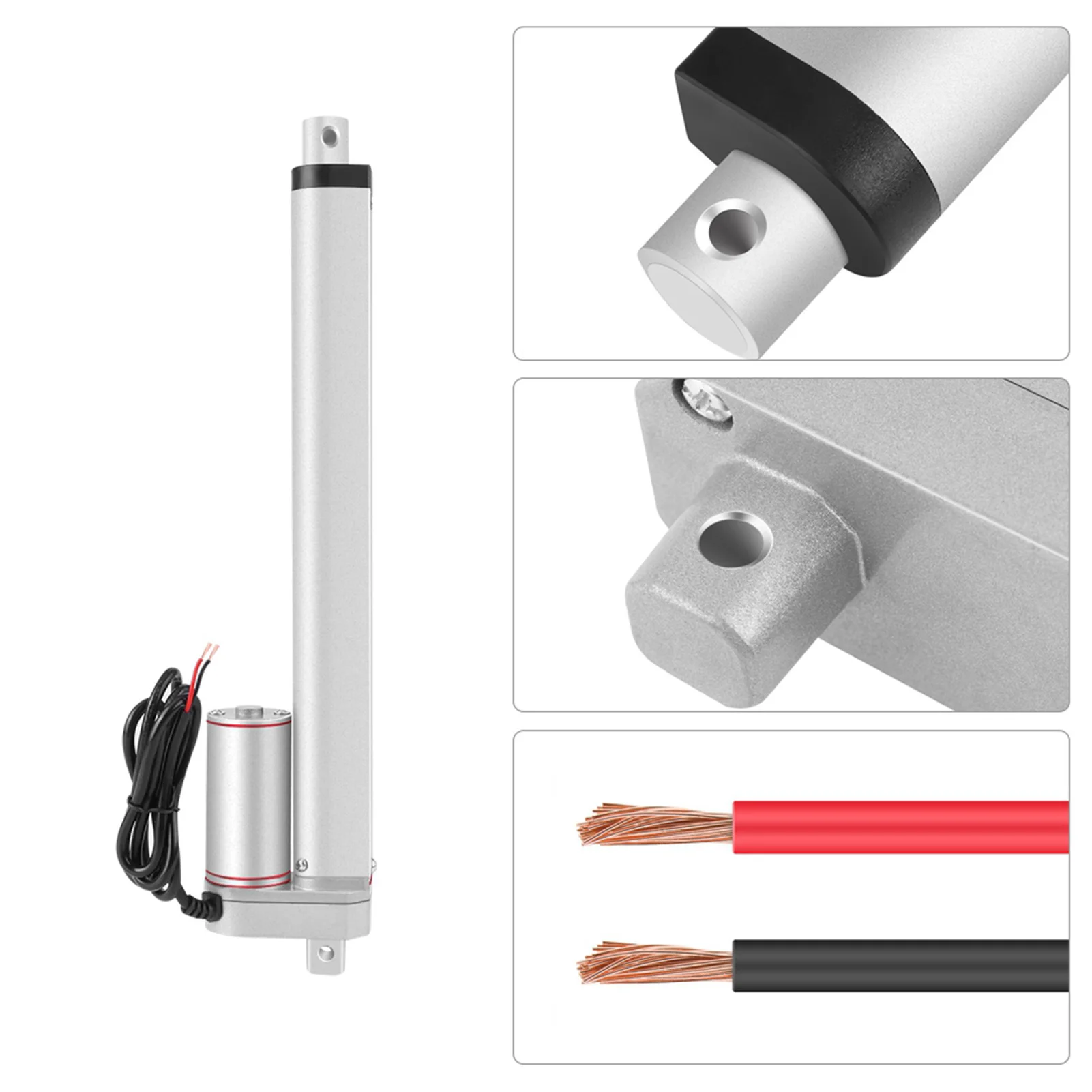 المحرك الخطي الكهربائي مضرب تيار مستمر 12 فولت 1000N السكتة الدماغية 50-500 مللي متر المحرك الخطي رفع قوس المحرك الكهربائي