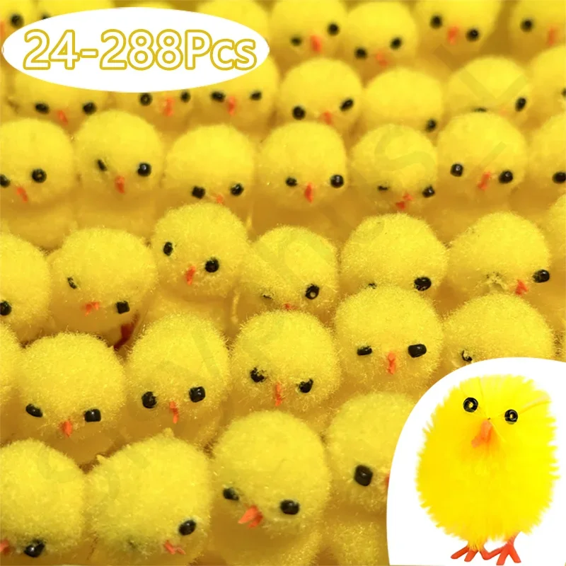 Lindo pollito de Pascua Mini Animal de imitación de felpa pequeño pollo amarillo decoración de fiesta DIY decoración de regalo de Pascua