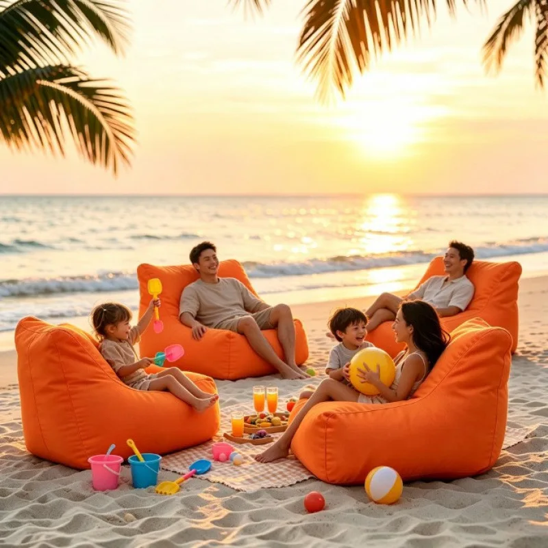 waterproof bean bag lazy sofa outdoor courtyard beach camping single leisure chair wear-resistant waterproof sofa