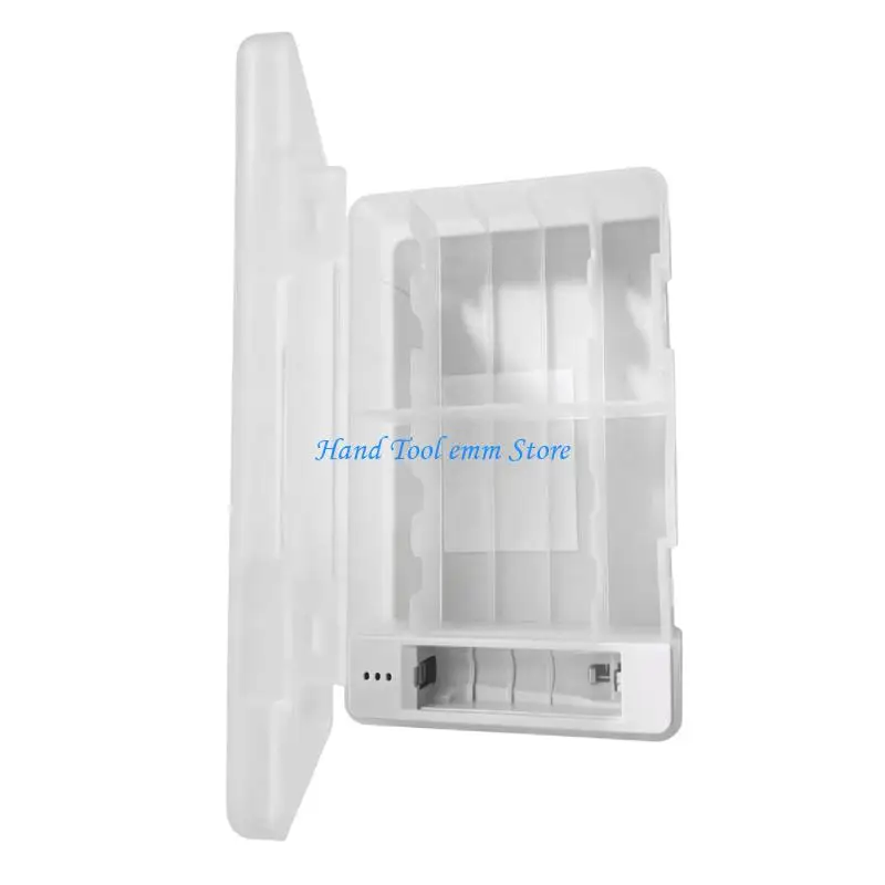 H37F Household Battery Box with Tester Section, Plastic Storage Case for Drawer Storage, Carry Bag Use, Utility Shelf Placement