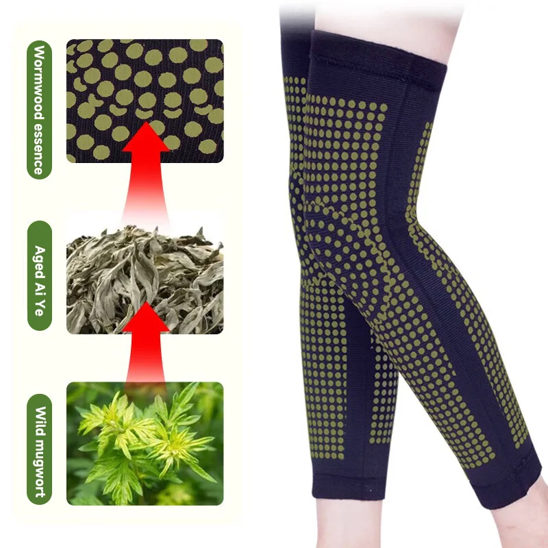 Wormwood Warm Knee Pads For Men And Women, Elderly Joints, Old Cold Leg Protection Sleeves With Extended Straps