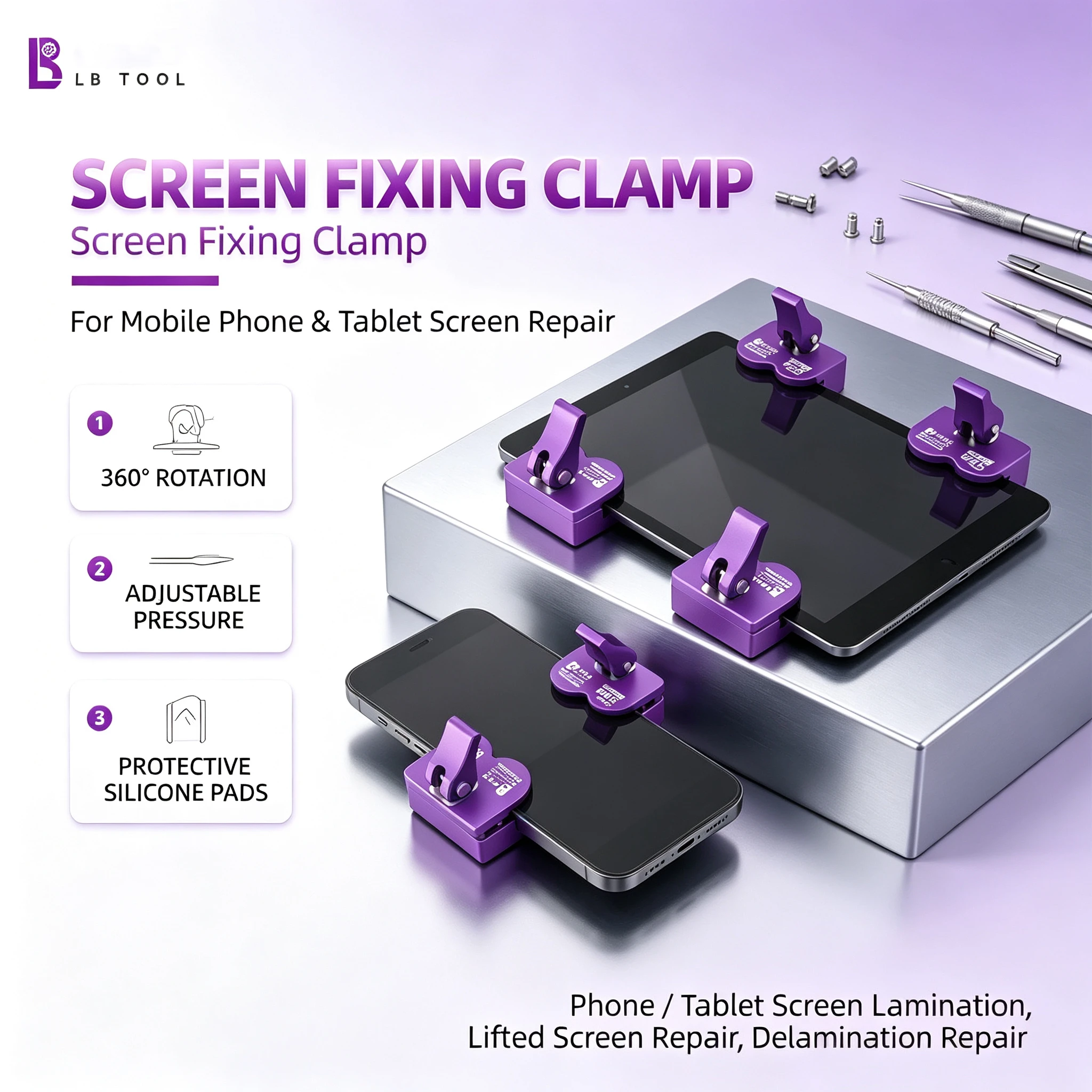 bracadeira-de-fixacao-para-ecras-lb-tool-com-almofada-de-silicone-protetora-e-pressao-ajustavel-para-reparacao-de-ecras-de-telemoveis-e-tablets