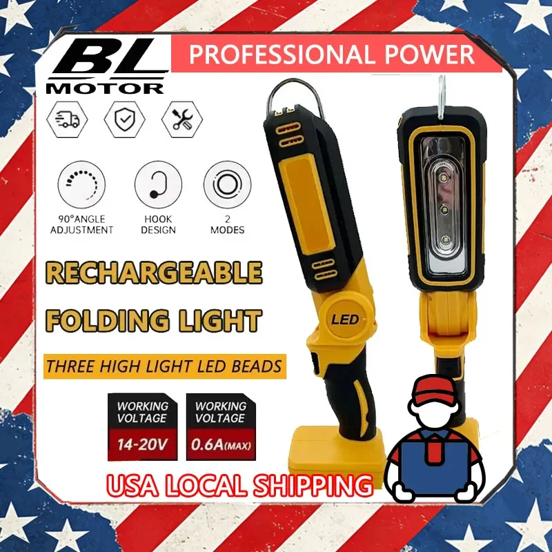

Fit DEWALT Lithium Battery 90 Degree Multifunctional Folding Work Light Portable Camping Light Emergency Flashlight Car Service