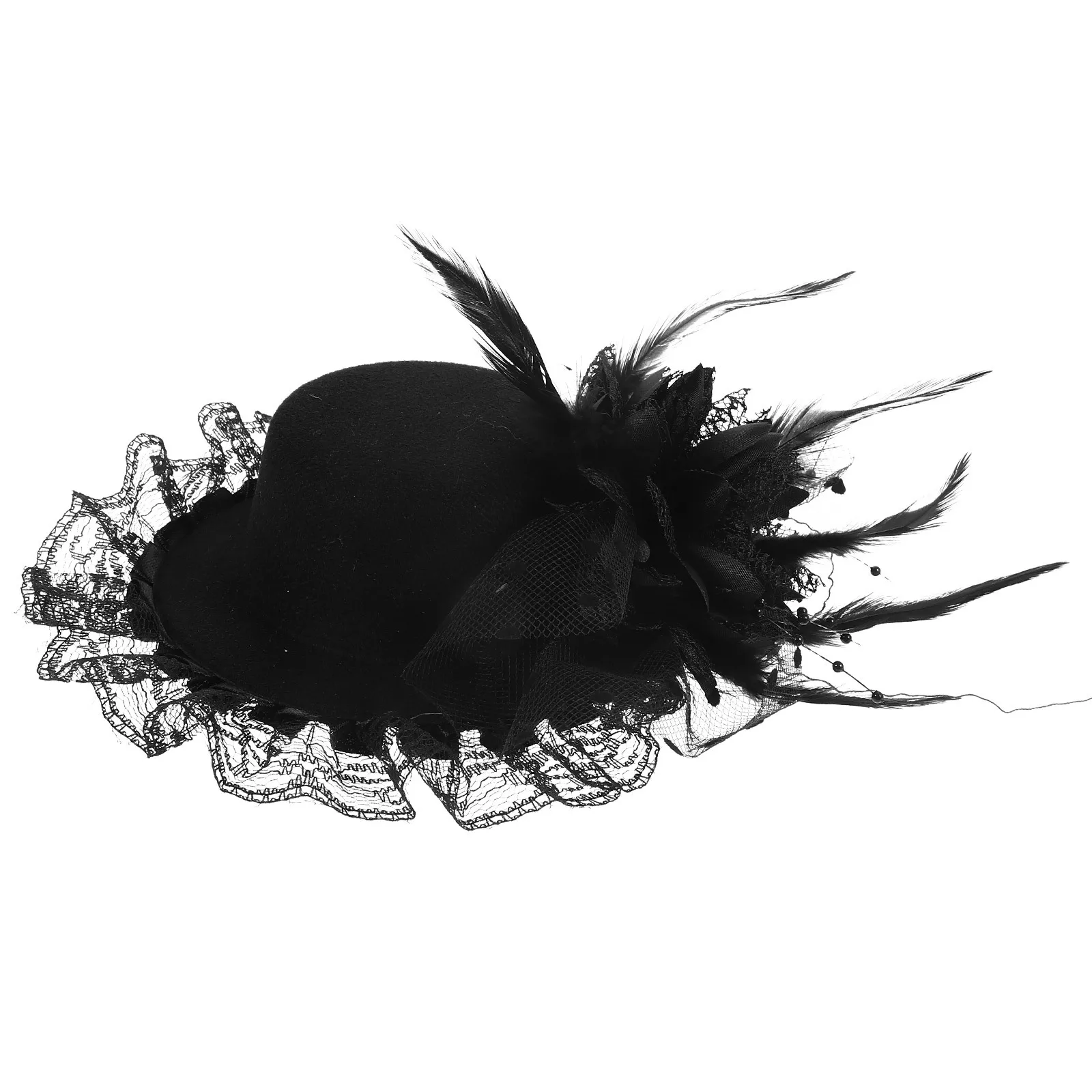 

Fascinator Small Top Hat Mini Hair Clip Plume Hat Comfortable Durable for Womens Tea Party Stage Birthday Gift