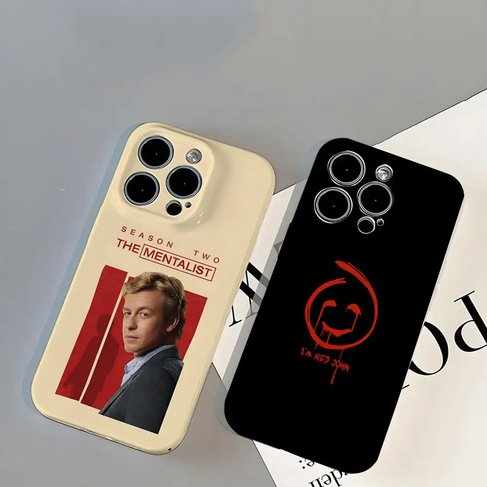 O mentalista vermelho john simon caso de telefone para iphone 16 15 14 13 12 11 pro max 16 plus brilhante à prova de choque capa