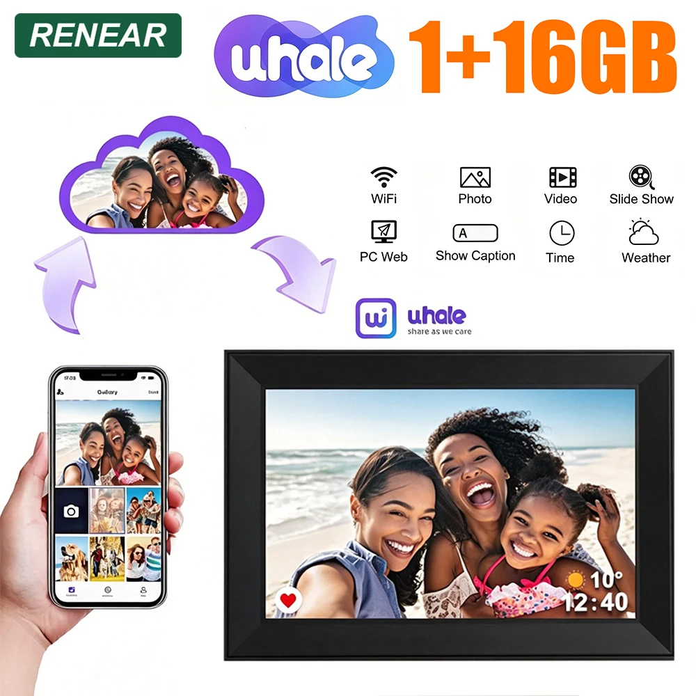 

For Uhale Digital Picture Frame 10.1 inch 16GB WIFI HD Smart Cloud Digital Photo Touch Screen Christmas Birthday Holiday Gifts