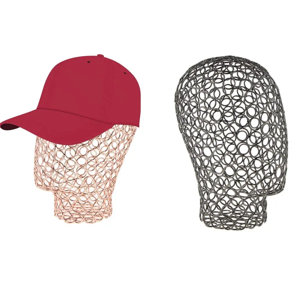 Metal Hat Holder Display Stand Modern Mannequin Head Wig Rack Freestanding Head Model for Home or Store