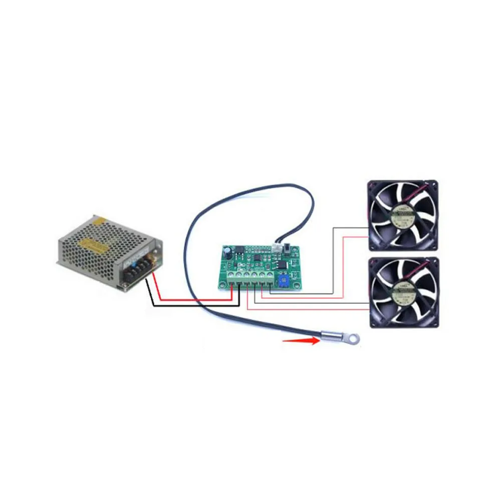 Imagem -04 - Controle de Temperatura do Ventilador Módulo de Controle de Velocidade Pwm Termostato Chassis Motor Governador 4a 12v 24v