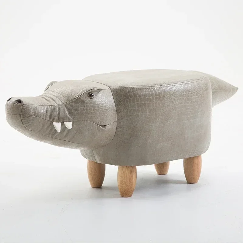 

Solid Wood Creative Crocodile Shoes Bench Stool, Makeup Home Wear Stool,Storage Sofa Washable Footstool