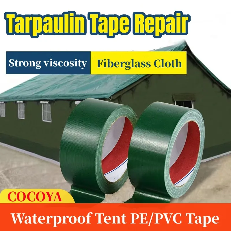 

Tarpaulin Tape Repair Patch Waterproof Tent PE/PVC Self Adhesive Tapes Outdoor Awning Rainproof Cloth Repairing Gummed Tape Flim