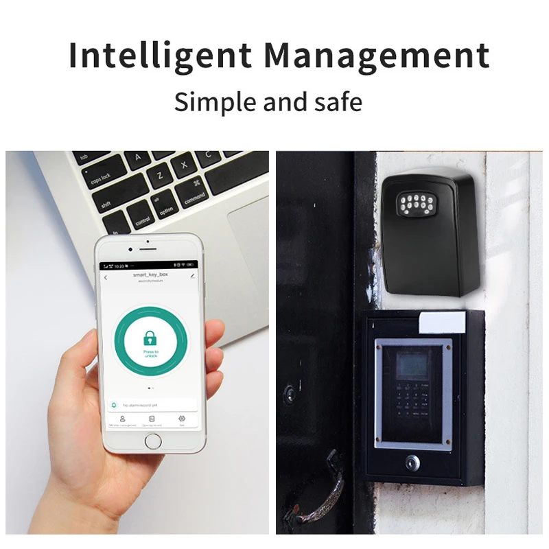 Tuya Smart Home Key Storage Secret Box Bluetooth APP Unlock Security Code Lock Waterproof Wall Mount Key Safe Box caja fuerte